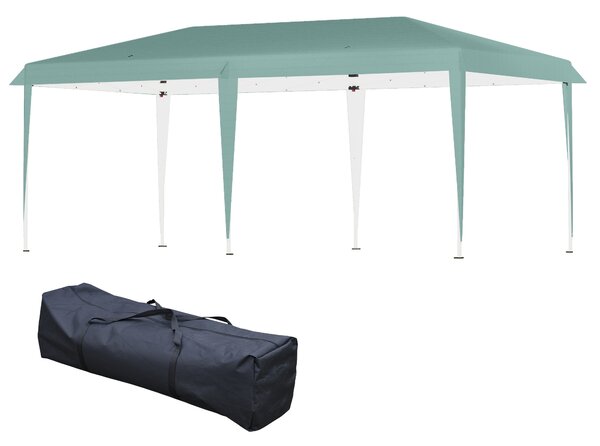 Outsunny Pop Up Gazebo, Double Roof Foldable Canopy Tent, Wedding Awning Canopy w/ Carrying Bag, 6 m x 3 m x 2.5 m, Green