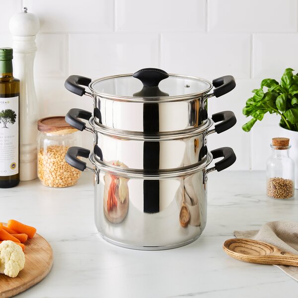 Dunelm Aluminium Steamer 20cm Silver