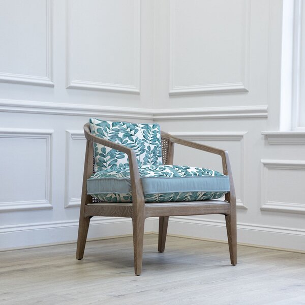 Liana Rowen Wooden Frame Accent Chair Blue