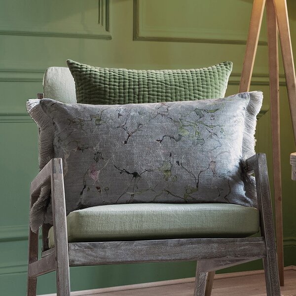 Carrara Cotton Square Cushion Carrara Meadow Green