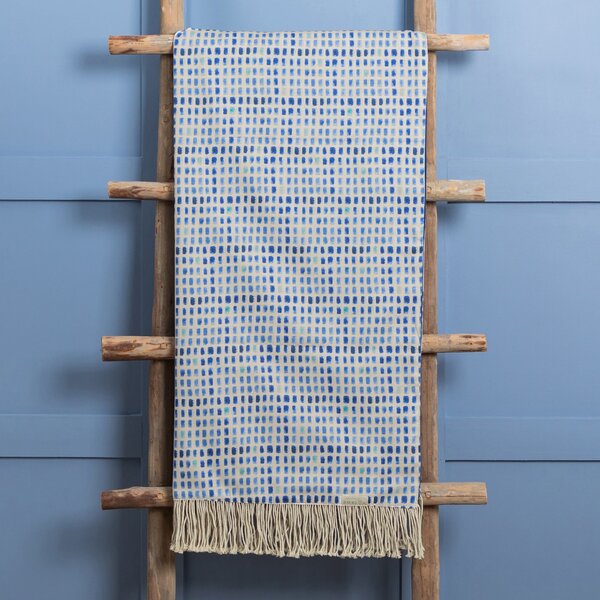 Alma Cotton Throw 136cm x 200cm Cobalt Blue