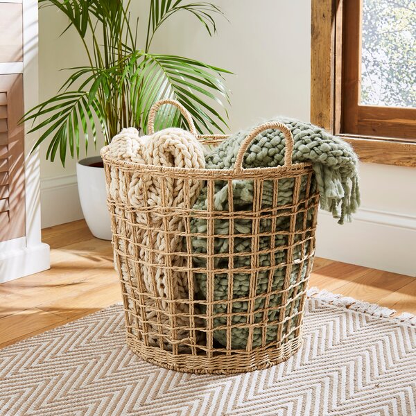 Paper Rope Fisherman Basket Natural