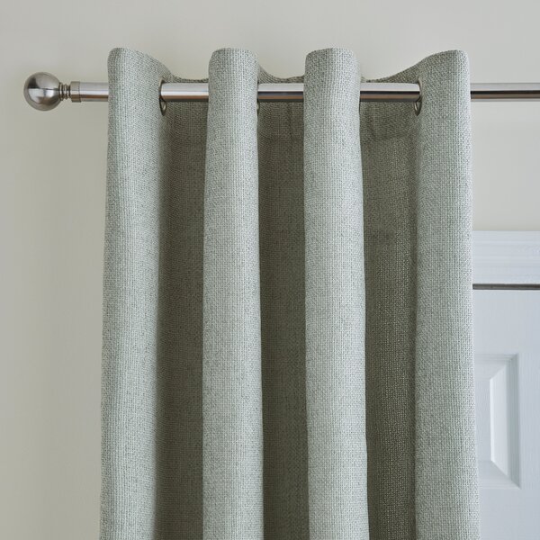 Ensley Chenille Thermal Eyelet Door Curtains Sage