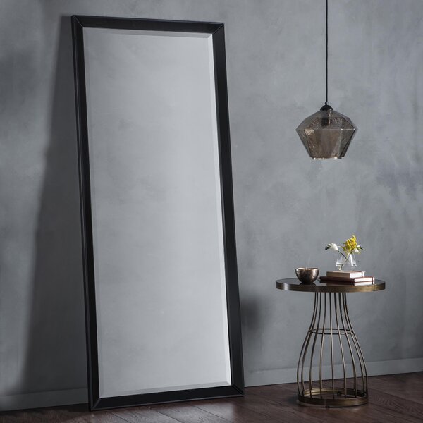 Lyra Leaner Mirror, Black 178x76cm Black