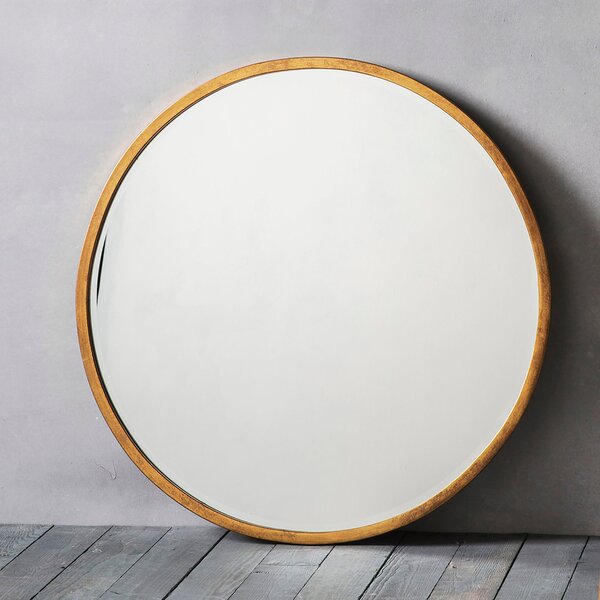 Henty Round Wall Mirror, 80cm Gold