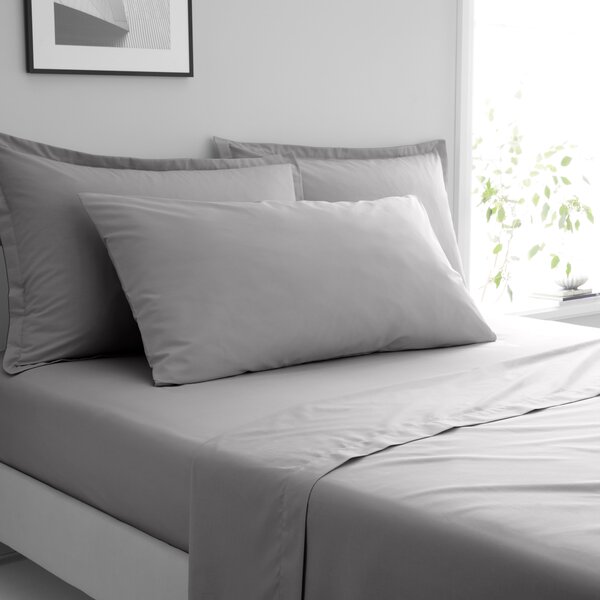 Pure Cotton Bolster Pillowcase grey