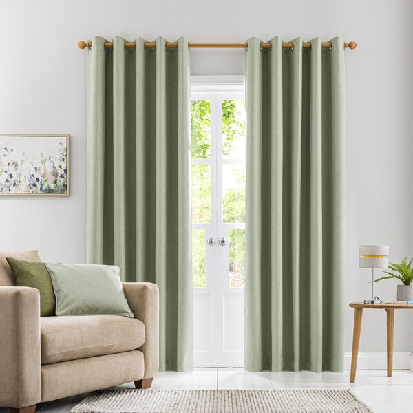 Luna Brushed Blackout Eyelet Curtains