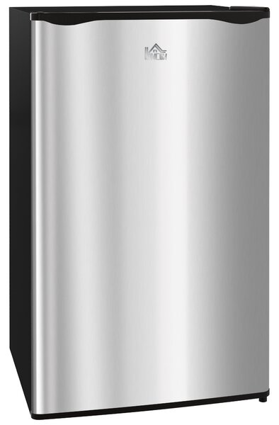 HOMCOM 91 Litre Freestanding Under Counter Fridge Freezer, Small Fridge with Chiller Box, Adjustable Thermostat, 47.5cm Wide, Silver Tone