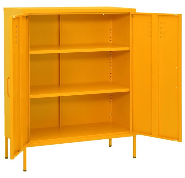 Storage Cabinet Mustard Yellow 80x35x101.5 cm Steel