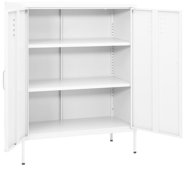 Storage Cabinet White 80x35x101.5 cm Steel