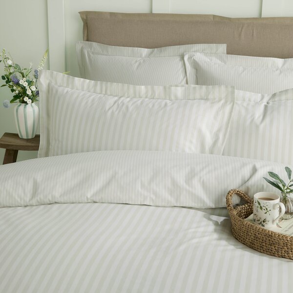 Sophie Allport Uppingham Stripe Pair of Oxford Pillowcases Mint Green