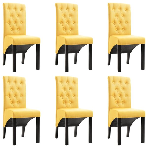 276978 Dining Chairs 6 pcs Yellow Fabric(3x248992)