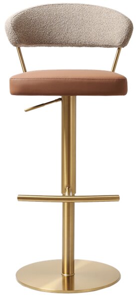 Sloan Leather Fabric Bar Stool In Brown