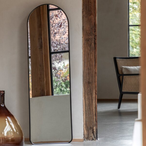 Holworth 45cm x 150cm Arch Mirror Black