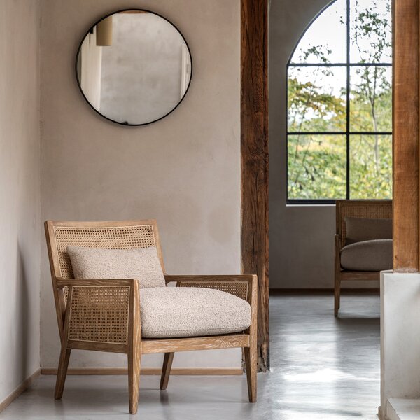Holworth 60cm x 60cm Round Mirror Black