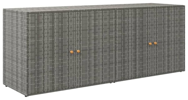 Garden Storage Cabinet Grey 198x55.5x80 cm Poly Rattan