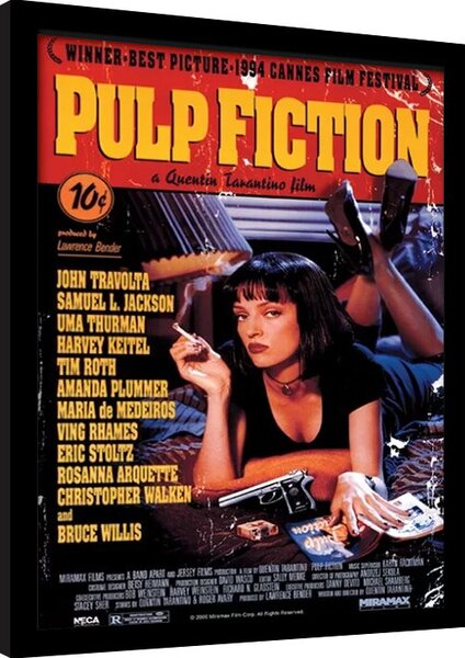 Framed poster Pulp Fiction - Uma On Bed