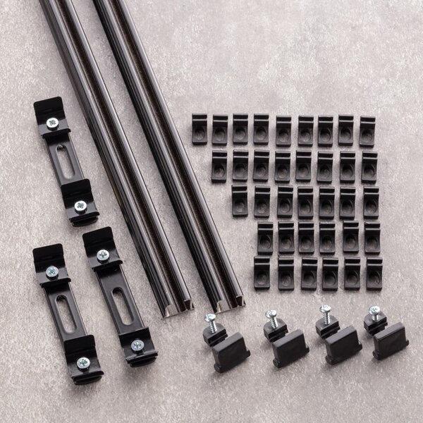 Set - TS double ceiling aluminium rail black 150cm