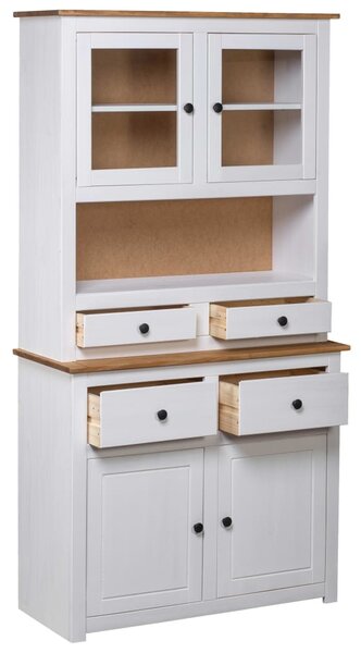 Highboard White 93x40.5x180 cm Solid Pine Panama Range