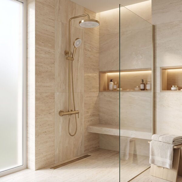 Shower set Rea Grace Brush Gold