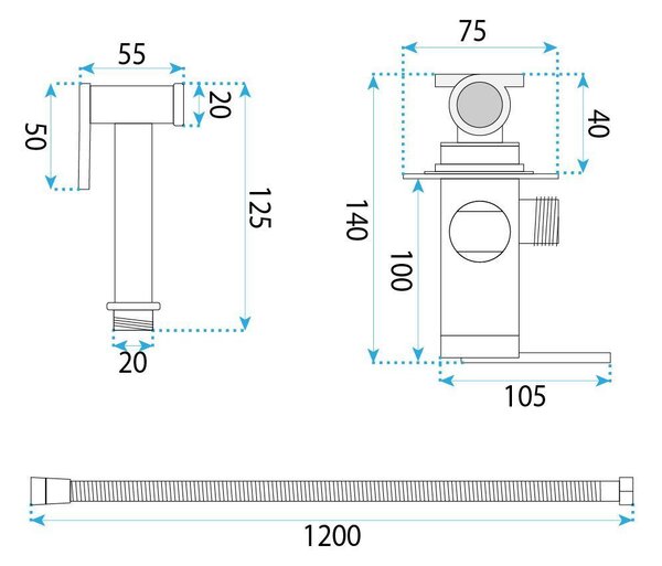 Bidet faucet Rea Grace Titan