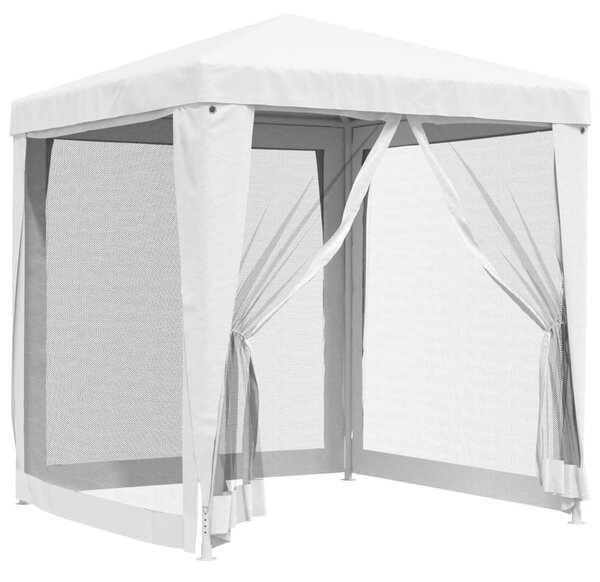 Party Tent with 4 Mesh Sidewalls 2x2 m White