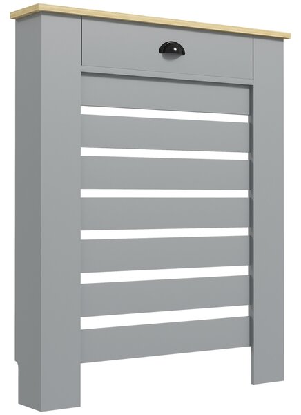 HOMCOM 95.5H x 78Wcm Radiator Cover, with Drawer - Grey Aosom UK