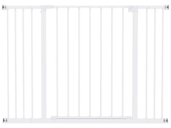 PawHut Pressure Fitted Pet Dog Safety Gate Metal Fence Extending 72-107cm Wide Aosom UK