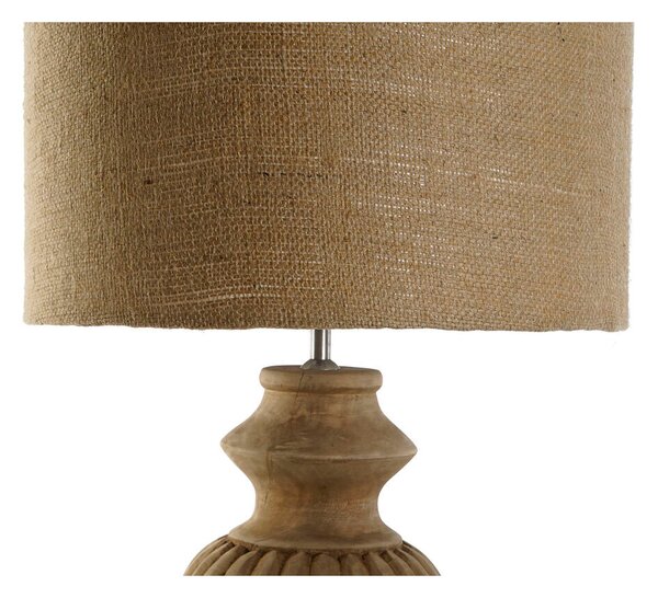 Desk lamp Home ESPRIT Natural Jute Wood 50 W 220 V 44 X 44 X 91 cm