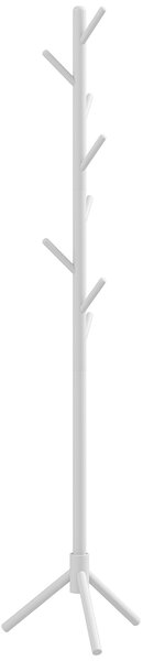 HOMCOM Eight-Hook Wooden Coat Rack - White