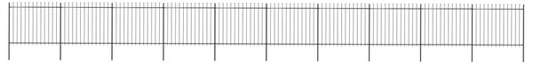 Garden Fence with Spear Top Steel 17x1.5 m Black