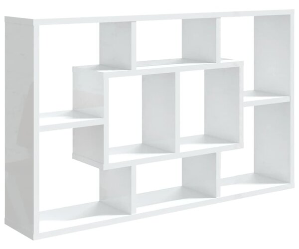 Wall Shelf High Gloss White 85x16x52.5 cm Engineered Wood