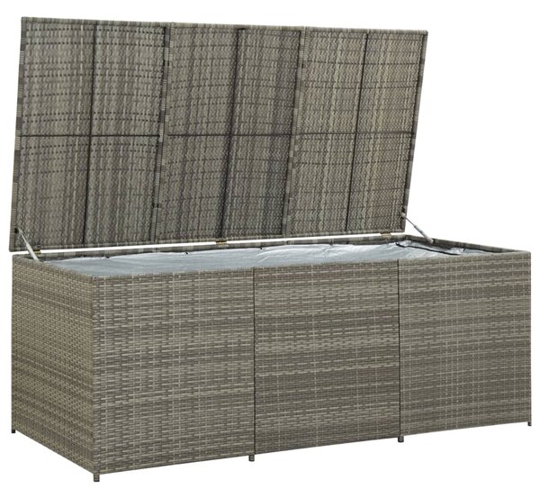 Garden Storage Box Poly Rattan 180x90x70 cm Grey