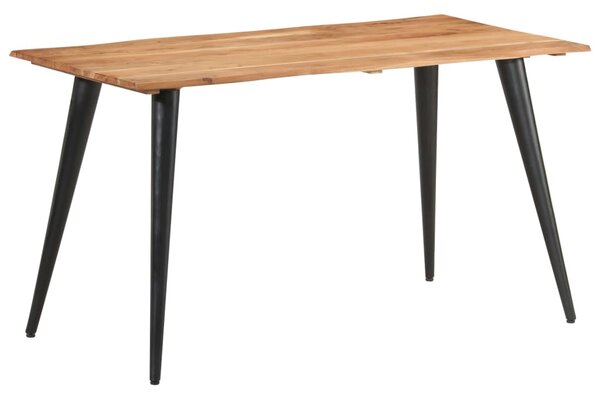 Dining Table with Live Edges 140x60x75 cm Solid Acacia Wood