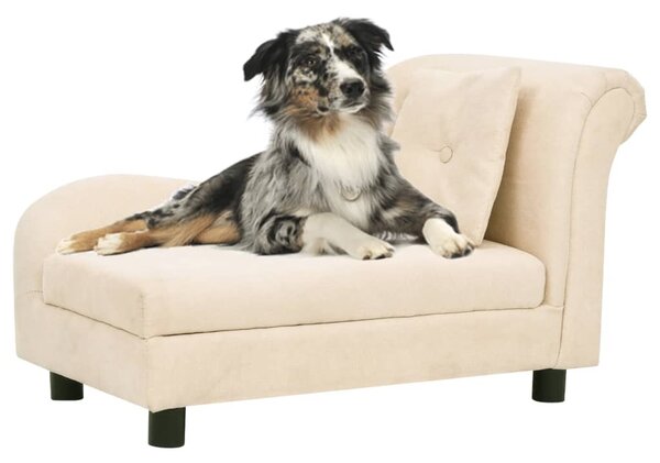 Dog Sofa with Pillow Cream 83x44x44 cm Plush