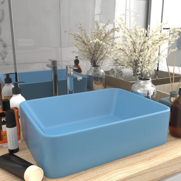 Luxury Wash Basin Matt Light Blue 41x30x12 cm Ceramic