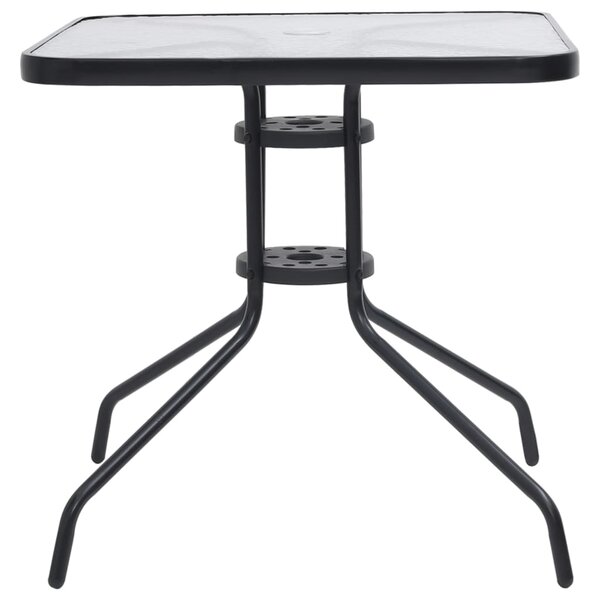 Garden Table Black 70x70x70 cm Steel