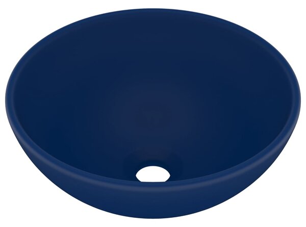 Luxury Bathroom Basin Round Matt Dark Blue 32.5x14 cm Ceramic