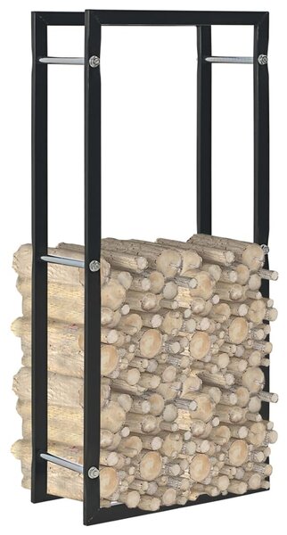 Firewood Rack Black 44x20x100 cm Steel