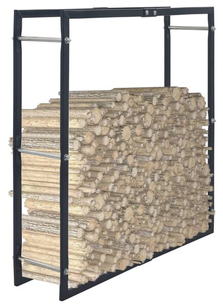 Firewood Rack Black 100x25x100 cm Steel