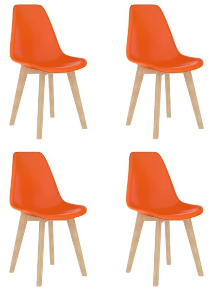 Dining Chairs 4 pcs Orange Plastic
