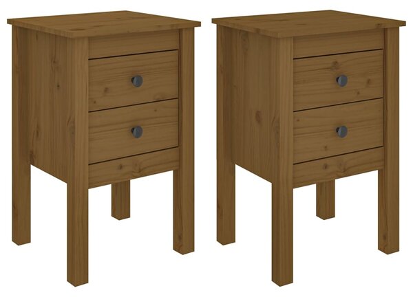 Bedside Cabinets 2 pcs Honey Brown 40x35x61.5cm Solid Wood Pine