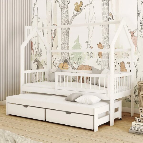 Paige Wooden Day Bed Without Mattress And Trundle In White