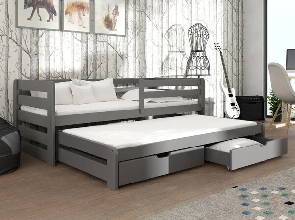 Sewell Wooden Day Bed Without Mattress And Trundle In Graphite