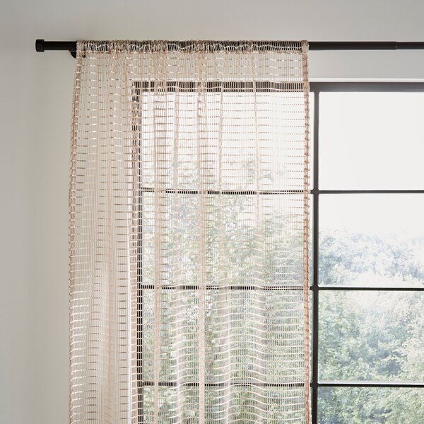 Open Weave Maxi Slot Top Curtain Champagne