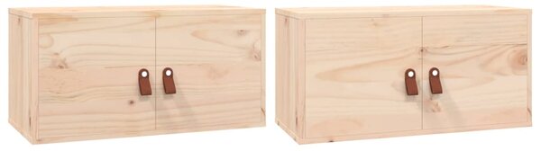 Wall Cabinets 2 pcs 60x30x30 cm Solid Wood Pine