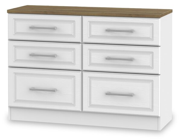 Talland White 6 Drawer Wide Chest | Roseland Furniture