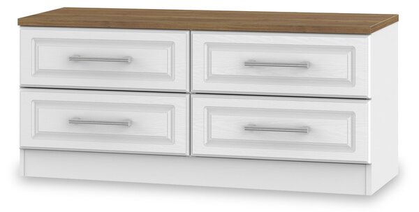 Talland White 4 Drawer Low Storage Unit | Roseland Furniture