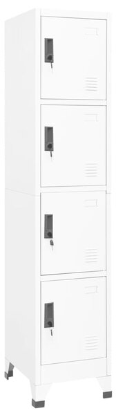 Locker Cabinet White 38x45x180 cm Steel