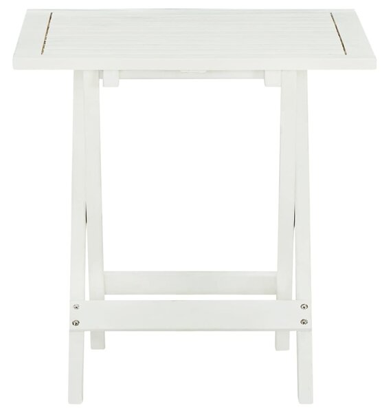 Bistro Table White 46x46x47 cm Solid Acacia Wood